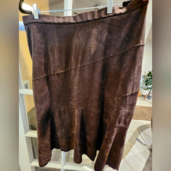 Allison Daley faux suede brown skirt - Picture 1 of 5
